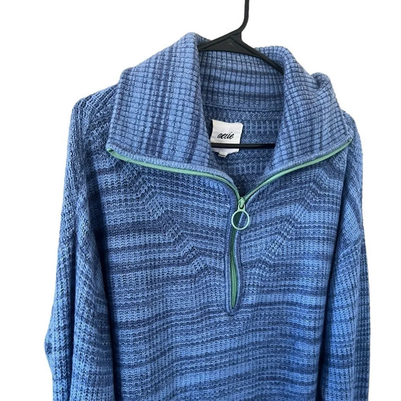 Aerie Blue Quarter Zip Sweater - Picture 3 of 6